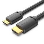 HDMI-C Male to HDMI-A Male 4K HD Cable 1M Black