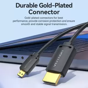 HDMI-C Male to HDMI-A Male 4K HD Cable 1M Black