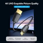HDMI-D Male to HDMI-A Male 4K HD Cable 1.5M Black