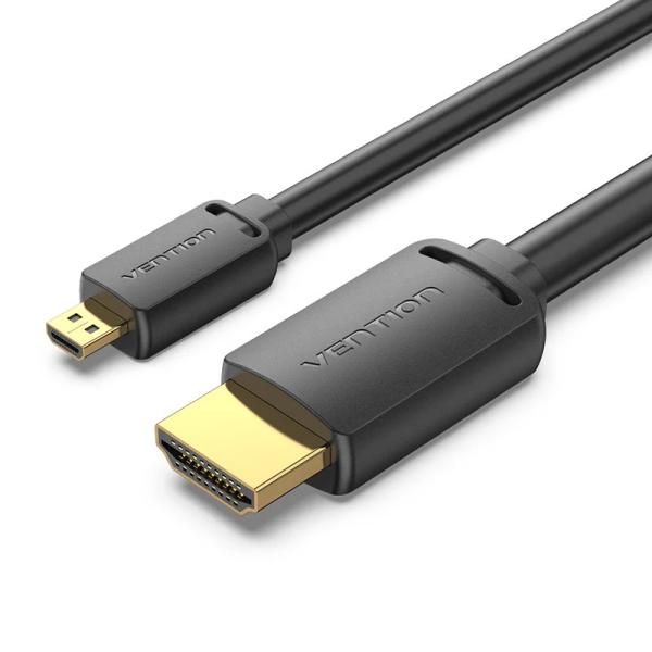 HDMI-D Male to HDMI-A Male 4K HD Cable 2M Black
