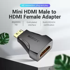 Mini HDMI Male to HDMI Female Adapter Black