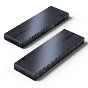 1-In & 8-Out HDMI Splitter 4K@60Hz Black Aluminum Alloy Type EU Standard