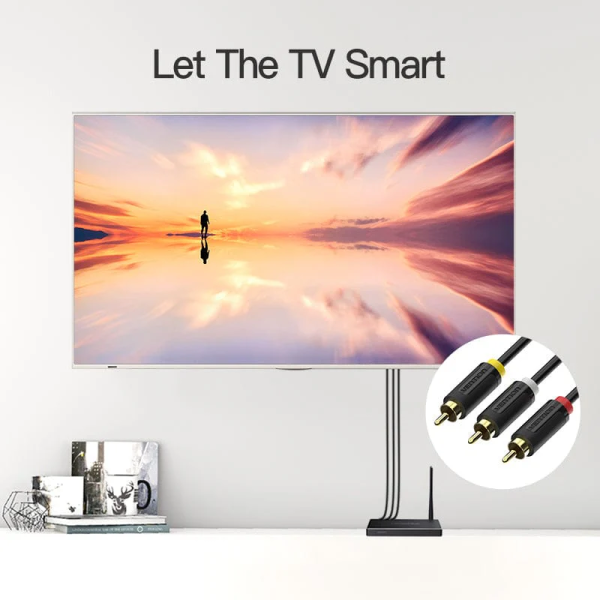 3RCA Male to 3RCA Male Cable 1.5M Black