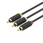 3RCA Male to 3RCA Male Cable 1.5M Black