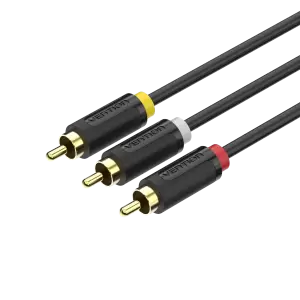3RCA Male to 3RCA Male Cable 1.5M Black