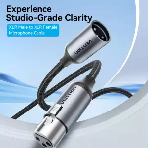 XLR Audio Extension Cable 3M Gray Aluminum Alloy Type