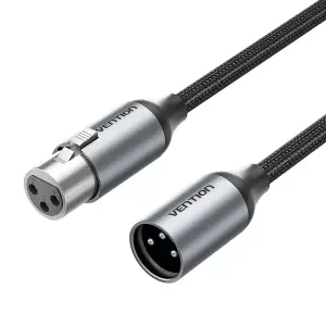 XLR Audio Extension Cable 3M Gray Aluminum Alloy Type