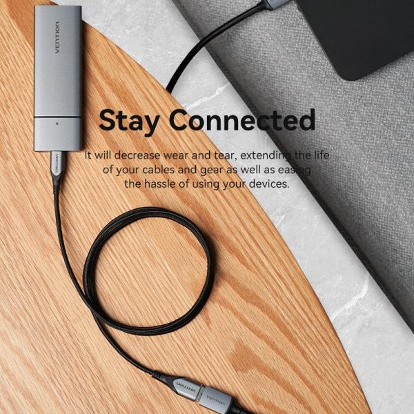Cotton Braided USB 3.0 Type A Male to Female Extension Cable 1M Gray Aluminum Alloy Type