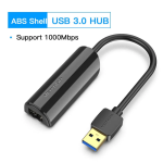 USB 3.0 to Gigabit Ethernet Adapter ABS Type Black 0.15m