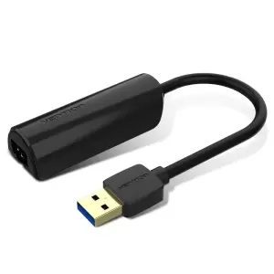 USB 3.0 to Gigabit Ethernet Adapter ABS Type Black 0.15m