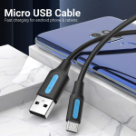 USB 2.0 A Male to Micro-B Male 3A Cable 1.5M Black