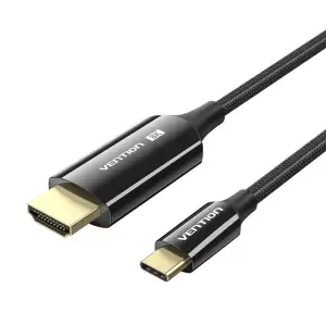 Cotton Braided USB-C to HDMI-A 8K HD Cable 1.8M Black Zinc Alloy Type