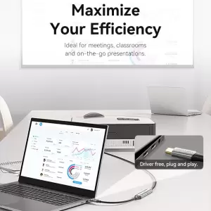 Cotton Braided USB-C to HDMI 4K Converter 0.25M Black Zinc Alloy Type