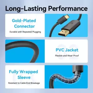 USB-C to DP 4K HD Cable 2M Black