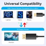 USB-C to DP 4K HD Cable 2M Black