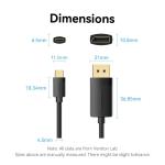 USB-C to DP 4K HD Cable 2M Black