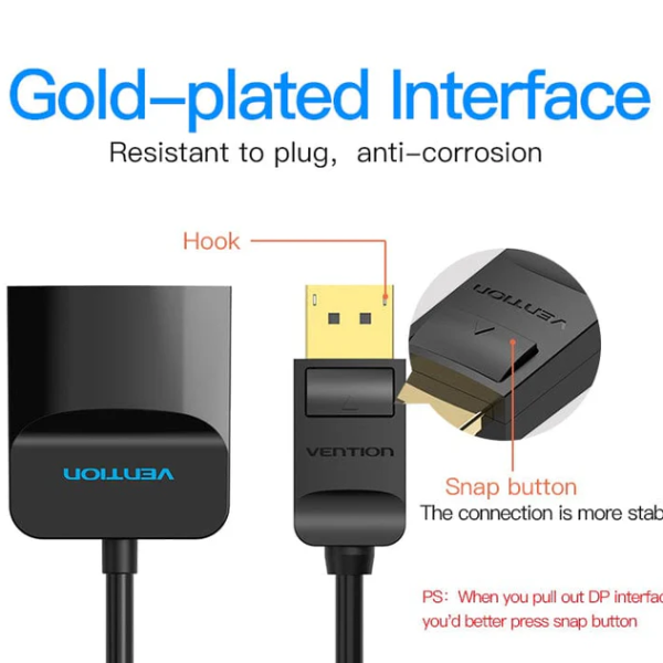 DP to HDMI Converter 0.15M Black