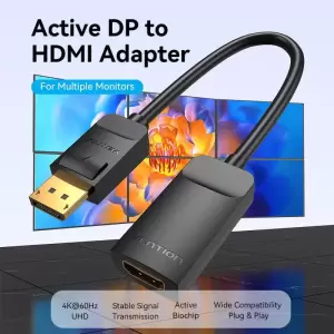 DP to HDMI 4K@60Hz Converter 0.15M Black