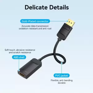 DP to HDMI 4K@60Hz Converter 0.15M Black