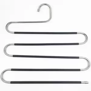 S TYPE TROUSERS HANGER ANTISLIP BLACK