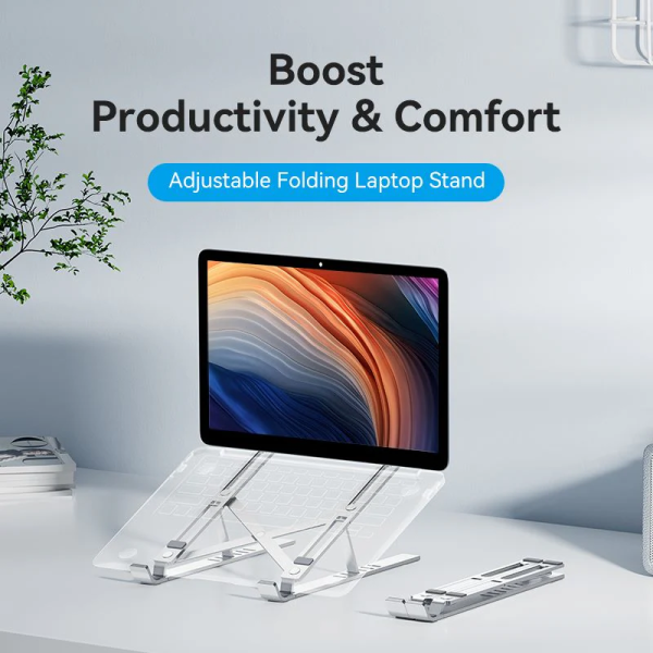 Foldable Laptop Stand Silver Aluminum Alloy Type