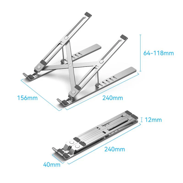 Foldable Laptop Stand Silver Aluminum Alloy Type