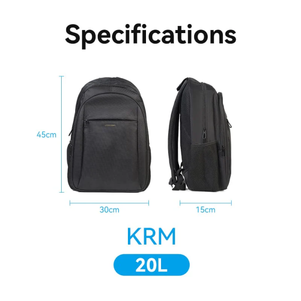 Laptop Backpack (45cm x 30cm x 15cm) Black