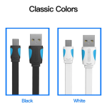 Flat USB2.0 A Male to Mini 5 Pin Male Cable 1.5M Black