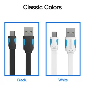 Flat USB2.0 A Male to Mini 5 Pin Male Cable 1.5M Black
