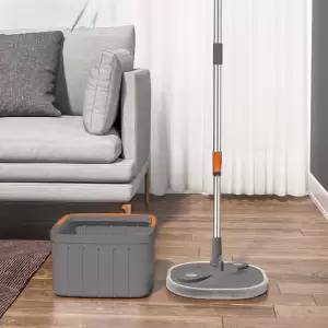 CLEAN WATER SPIN MOP WITH BUCKET (GREY)