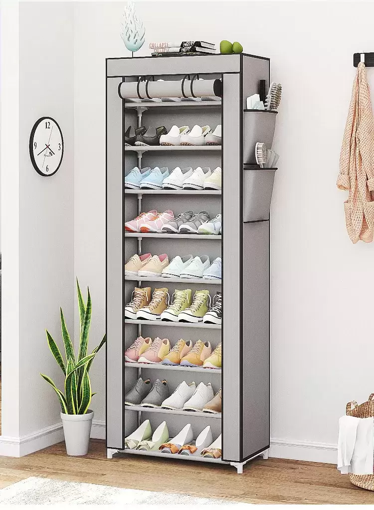 10 TIER SHOES STORAGE CABINET GREY