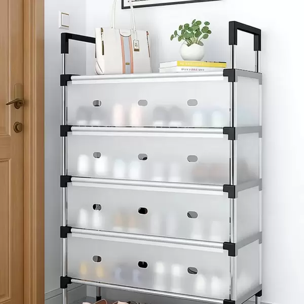 5 TIER STEEL SHOE RACK WITH COVER