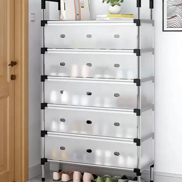 6  TIER STEEL SHOE RACK WITH COVER