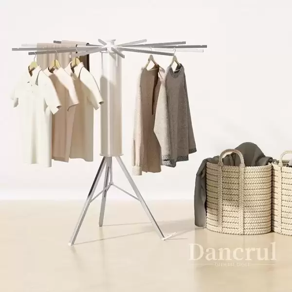 FOLDING CLOTH HANGER 12 RODS  WHITE