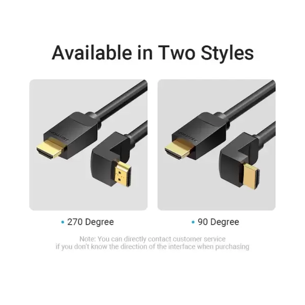 Vention HDMI Right Angle  Cable 270 Degree 2M Black