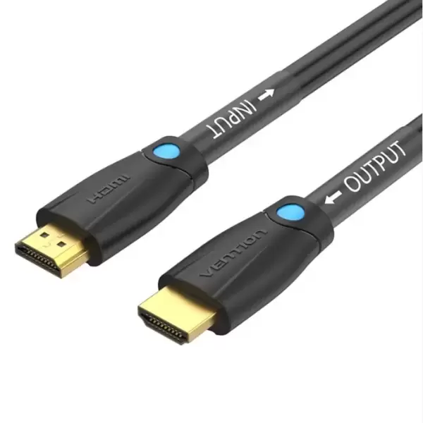 Vention Cotton Braided 4K HDMI Male to Male Cable 10M Black Zinc Alloy Type