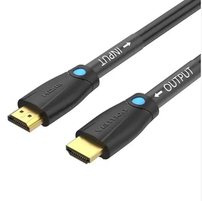 Vention Cotton Braided 4K HDMI Male to Male Cable 10M Black Zinc Alloy Type