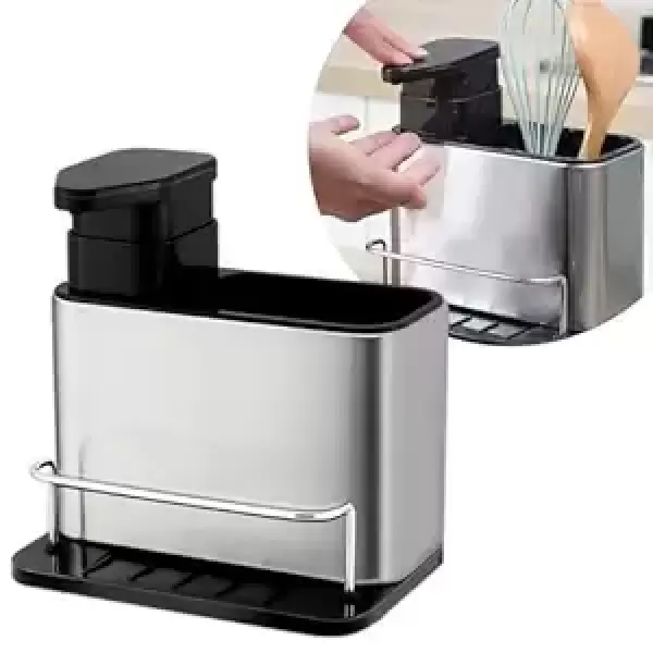 STEEL SOAP DISPENSERKITCHEN SINK ORGANIZER