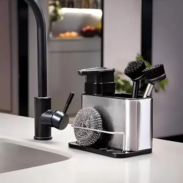 STEEL SOAP DISPENSERKITCHEN SINK ORGANIZER