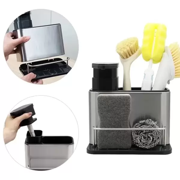 STEEL SOAP DISPENSERKITCHEN SINK ORGANIZER