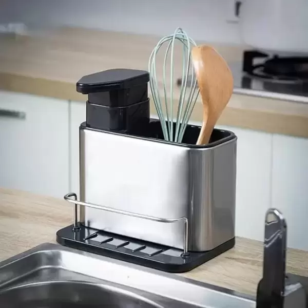 STEEL SOAP DISPENSERKITCHEN SINK ORGANIZER