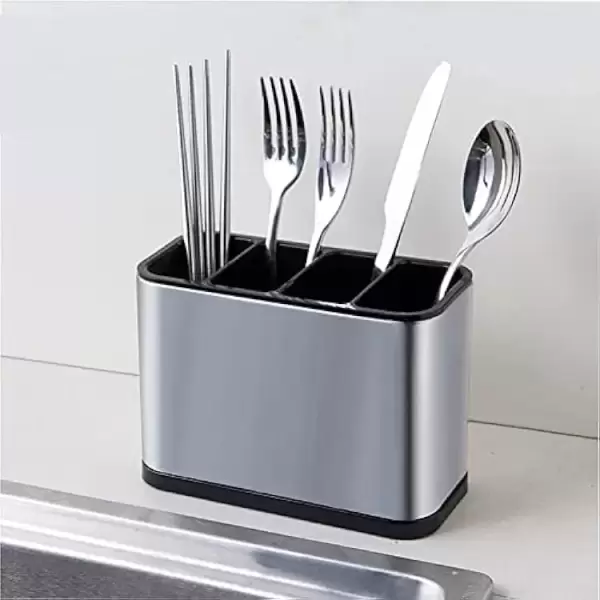 STEEL KNIFE AND SPOON HOLDER
