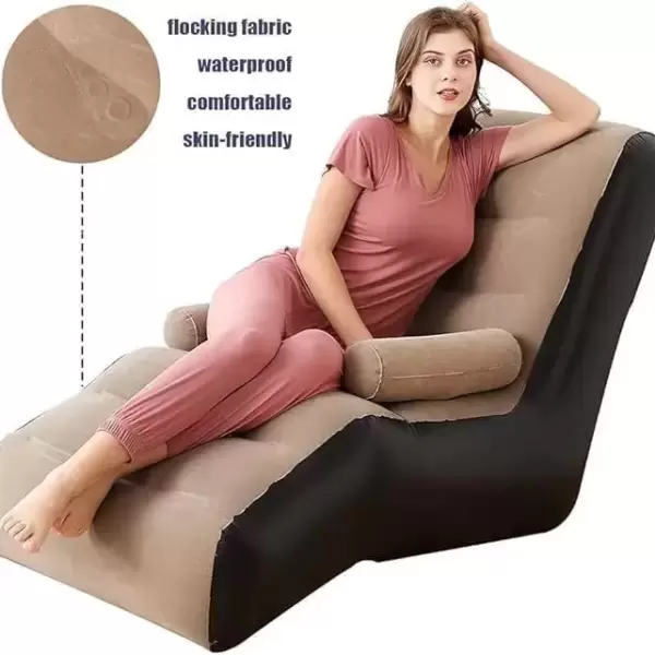 INFLATABLE SOFA SINGLE SIZE - COFFEE BROWN