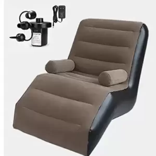 INFLATABLE SOFA SINGLE SIZE - COFFEE BROWN