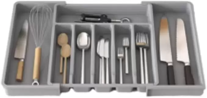 KITCHEN TABLE WARE STORAGE BOX GREY