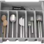 KITCHEN TABLE WARE STORAGE BOX GREY