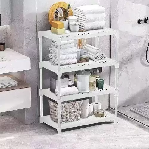 MUTLIFUNCTIONAL STORAGE RACK 4 LAYER WHITE
