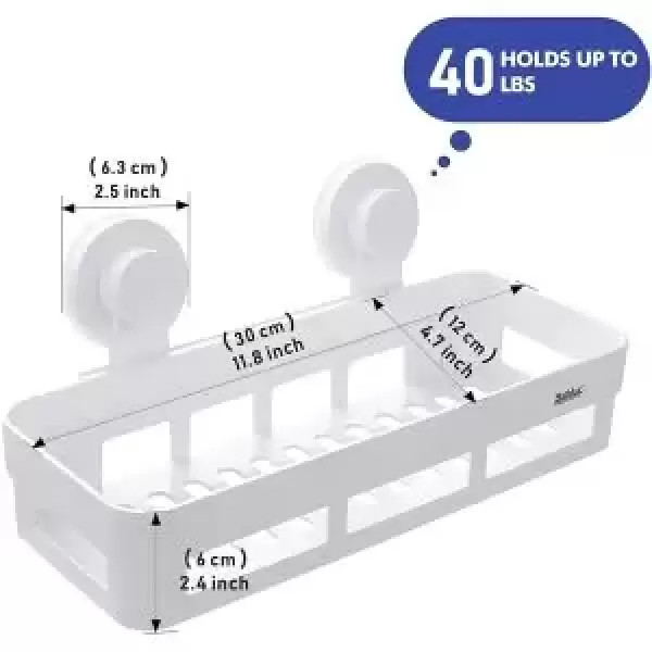 BATHLUX BATHROOM  SQUARE BATHROOM SHOWER SHELF ORGANIZER