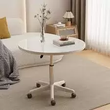 ROUND TABLE WHITH WHEEL WHITE