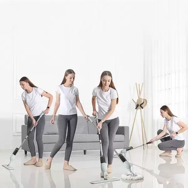FLOOR DUST SPRAY MOP (WHITE)